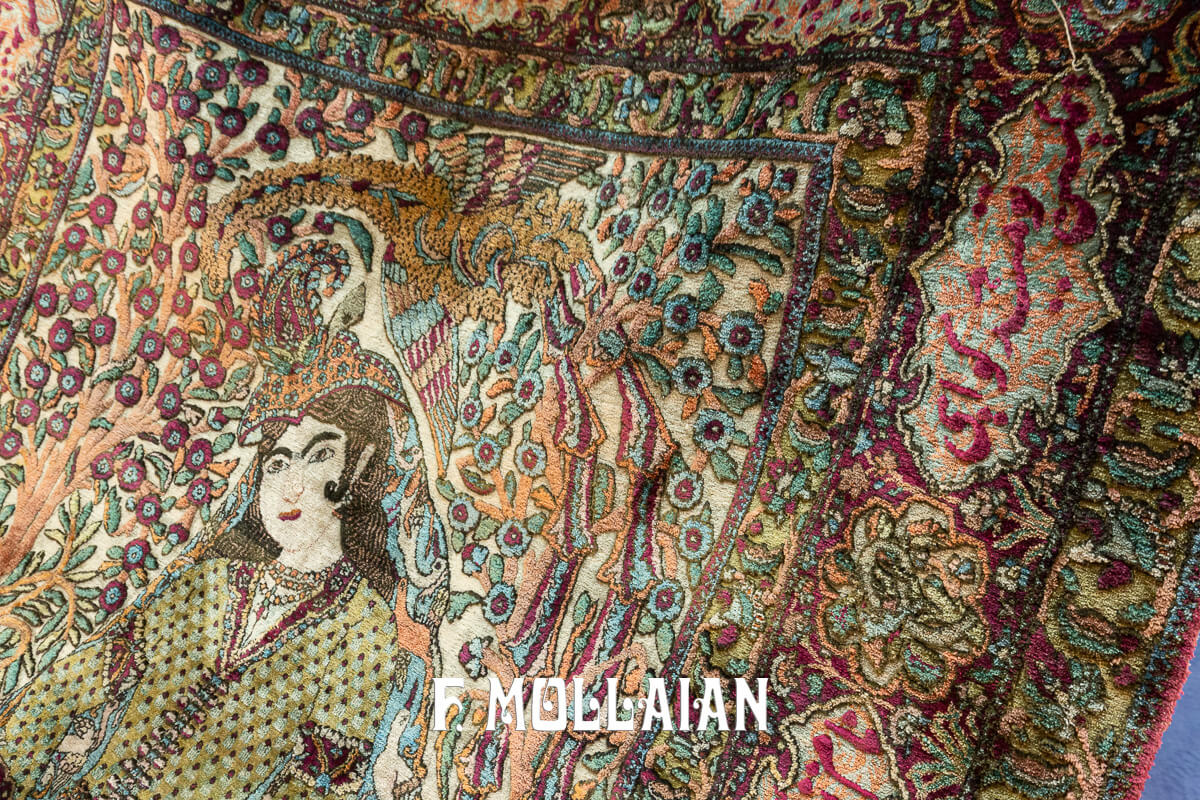 Kashan Mohtasham Pictorial Souf Silk Rug n°:549447